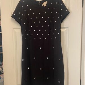 Elegant Black Dress with Silver Accents